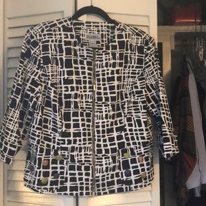 Black and white zip up jacket